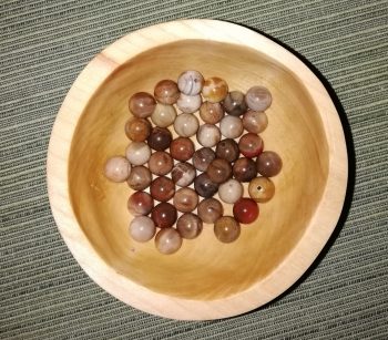 versteinertes Holz, Kugelperle, glänzend, 8mm