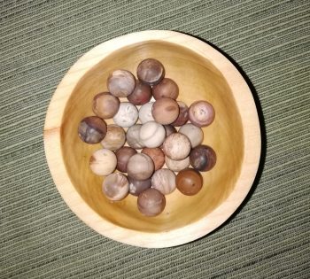 versteinertes Holz, Kugelperle, matt, 12mm
