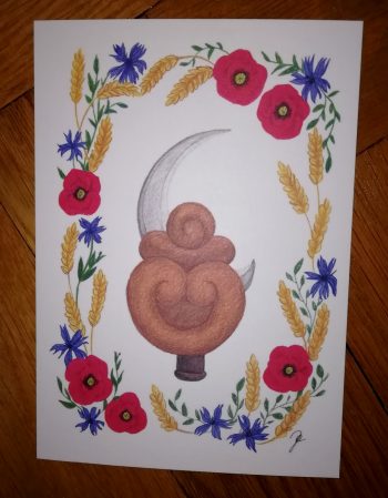 Postkarte Jahreskreisfest "Schnitterfest - Leinernte"