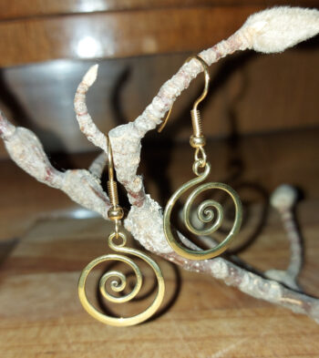 Ohrringe Spirale 7 Messing