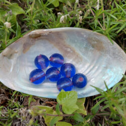 Glas, Kugelperle, königsblau